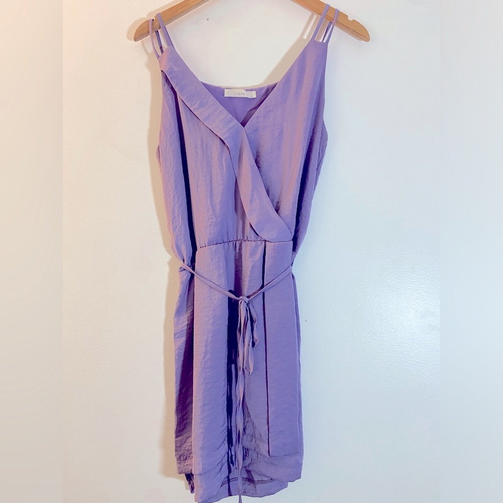 Luna, soft purple, spaghetti strap, wedding elegance, light, flowy dress.